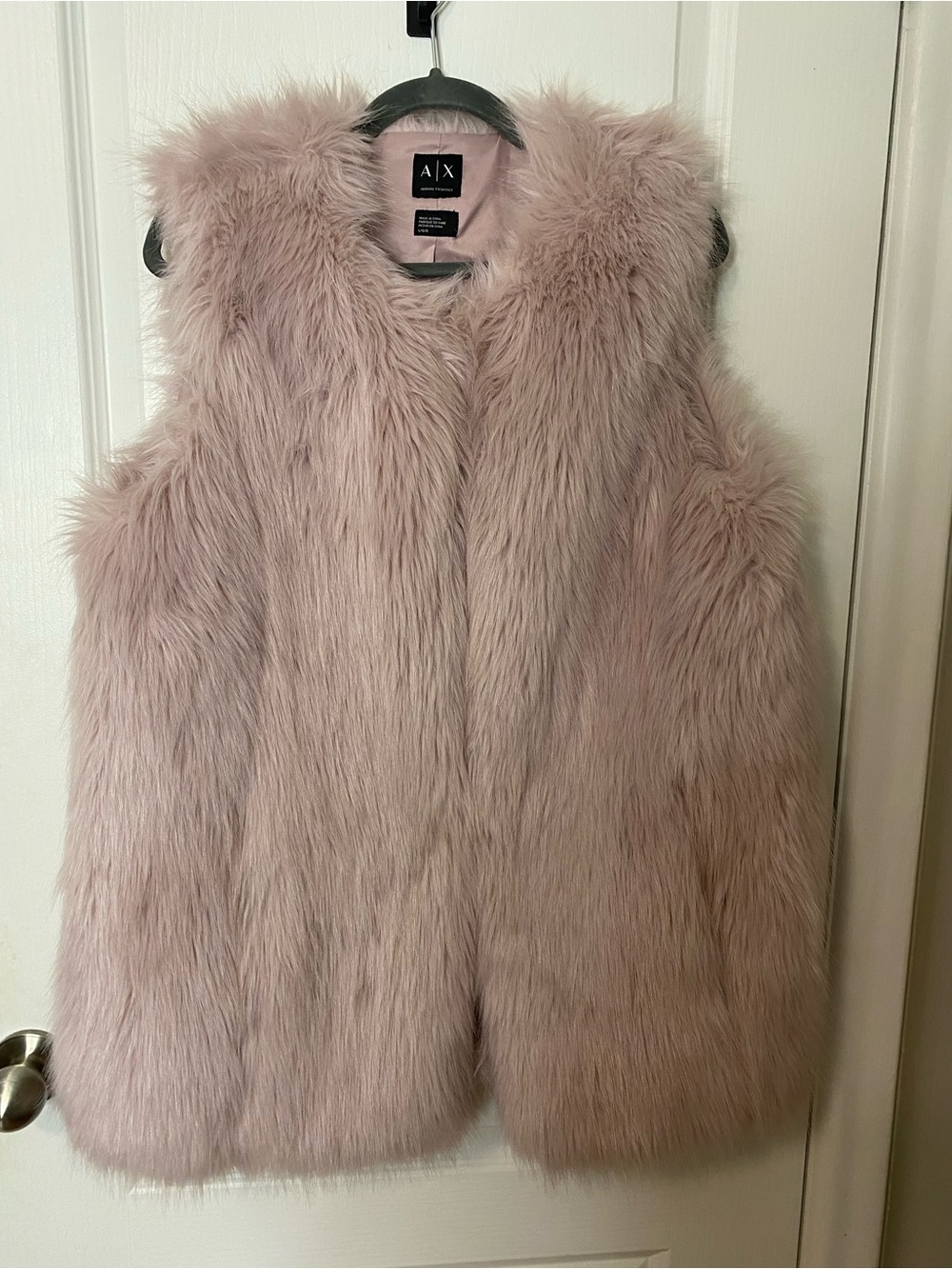 🛍️A/X Armani Exchange Authentic Dusty Pink/Lavender Faux Fur Vest Vintage